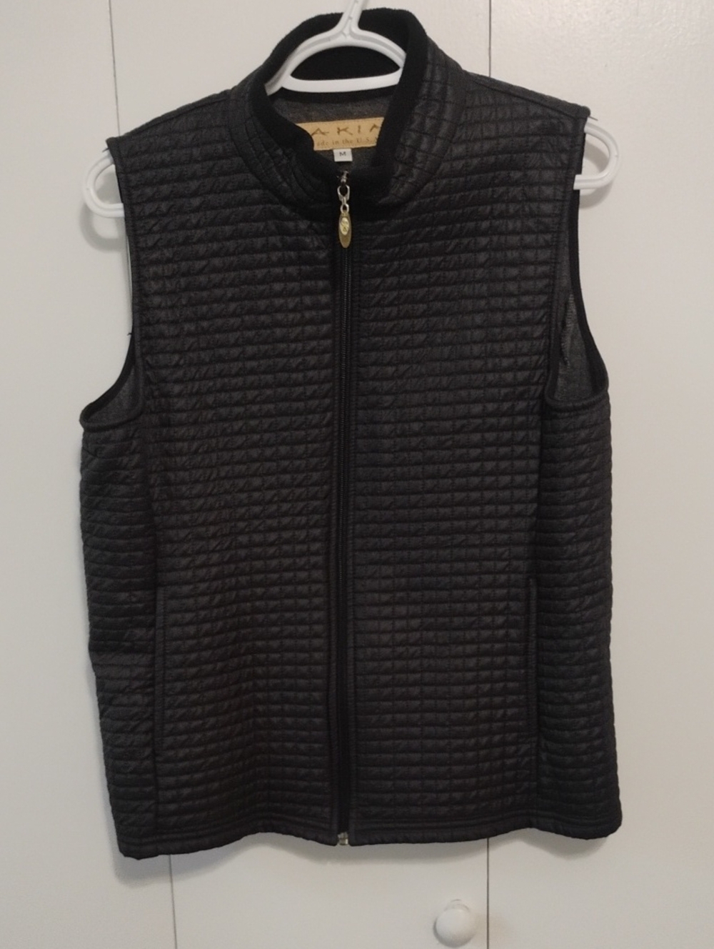 Dakini Black Quilted Zip-Front Vest